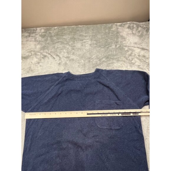 Eddie Bauer Mens Small Navy Blue Grandpa Golfing Sweater With Pocket Japan Made - Picture 4 of 9